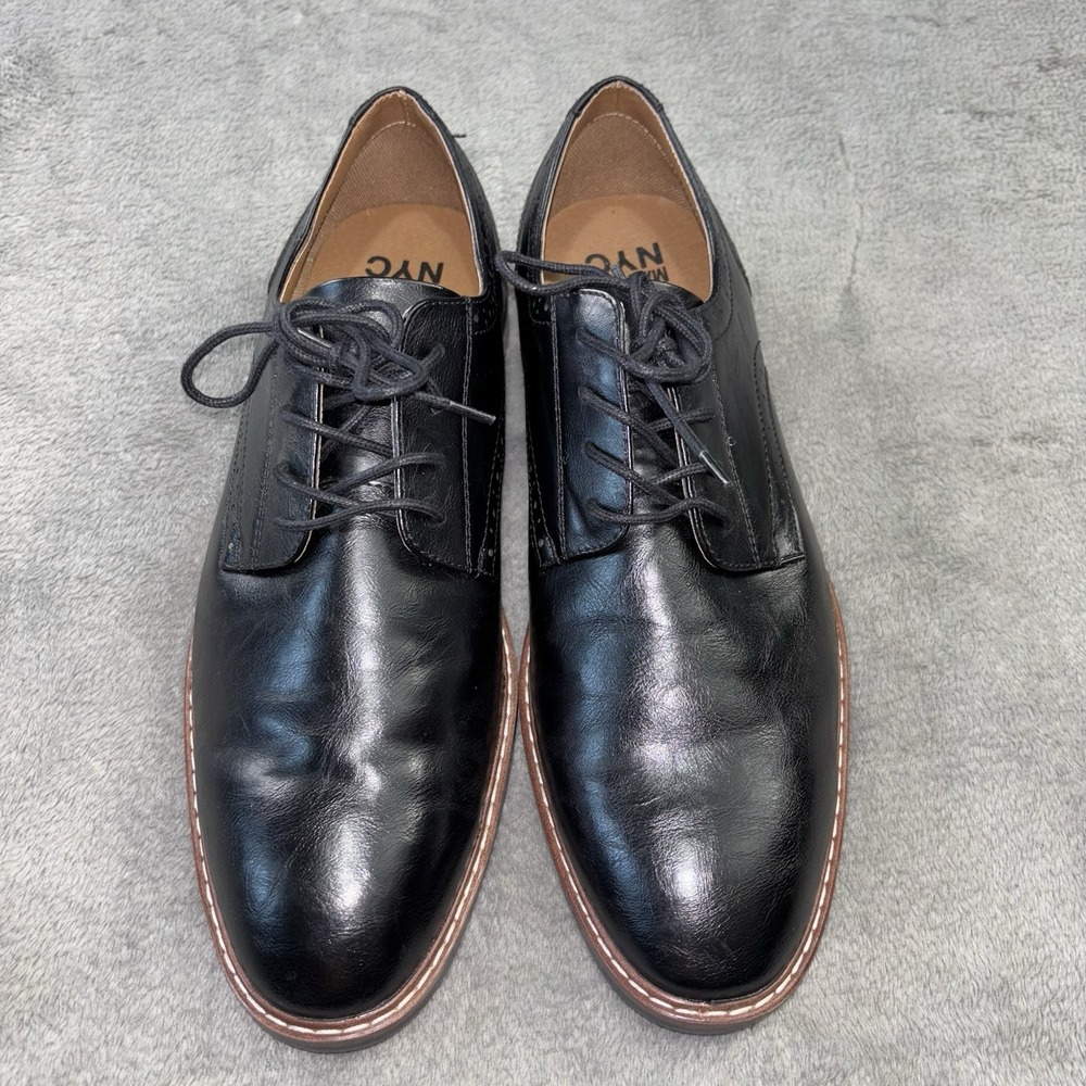 Madden NYC Dress Shoes Mens Size 10.5 Anthony Oxford Black Preppy Wedding EUC